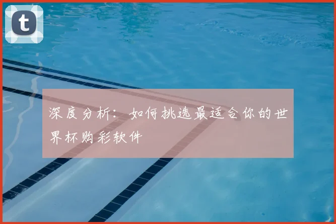 深度分析：如何挑选最适合你的世界杯购彩软件